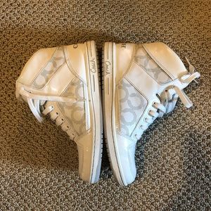 Coach white high top sneakers size 8.5